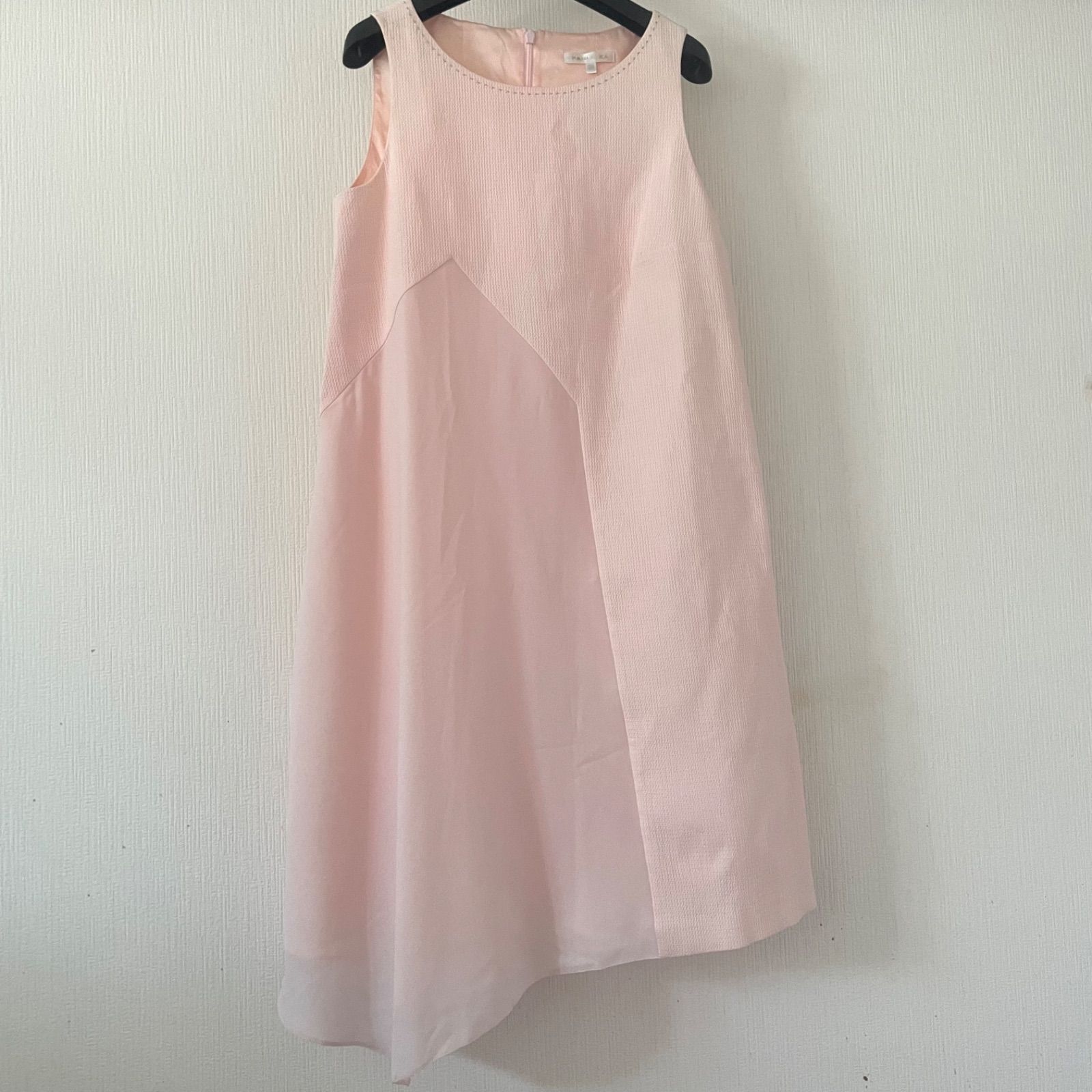 PAULE KA 36 ピンク　ノースリーブワンピース　ピンク PAULE KA ポールカ ワンピース ノースリーブ ひざ丈 フレア 切替