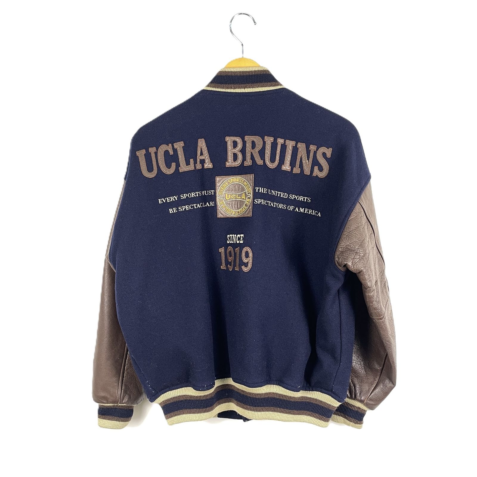 90's オールドモデル UCLA ユーシーエルエー レザースリーブ ウール