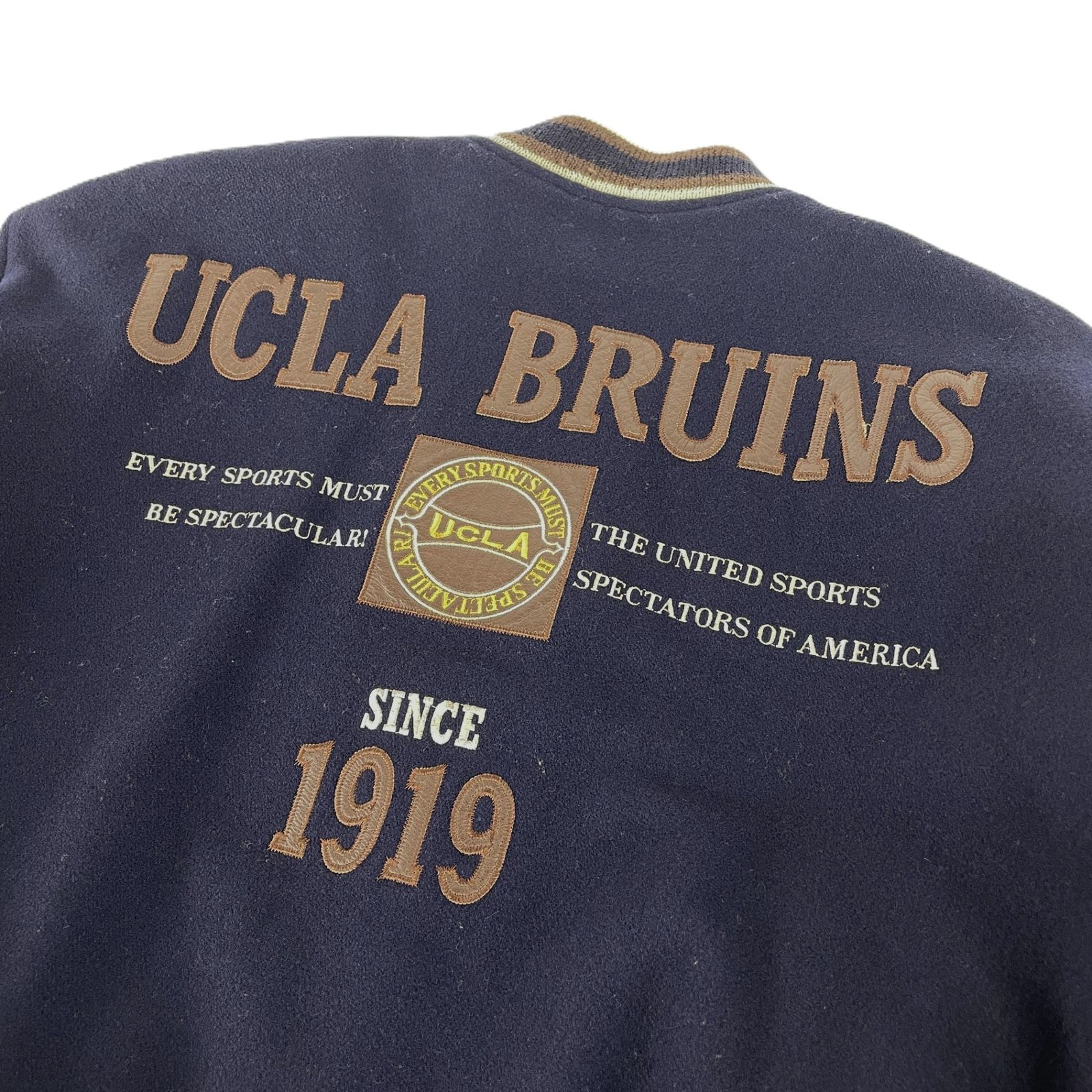 90's オールドモデル UCLA ユーシーエルエー レザースリーブ ウール