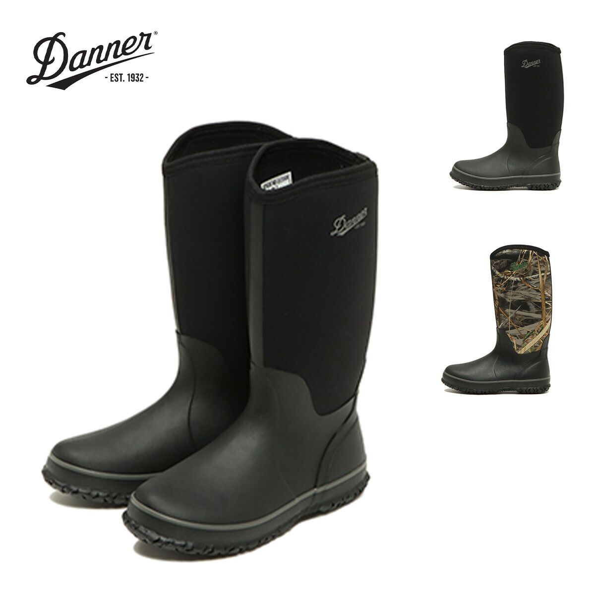 ダナー ラバーブーツ 防水ブーツ ユニセックス Danner RUBBER BOOTS ブラック カモ 防水 グリップフィット アウトドア 通勤 通学 ガーデニング カジュアル 靴 シューズ メンズ レディース フレッド ミドルブーツ D123500 正規品 9,504円