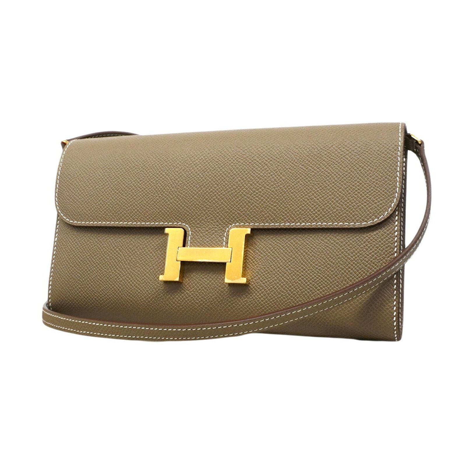 エルメス(Hermes) エルメス 財布・ショルダーウォレット コンスタンストゥーゴー ヴォーエプソン エトゥープ K刻印レディース