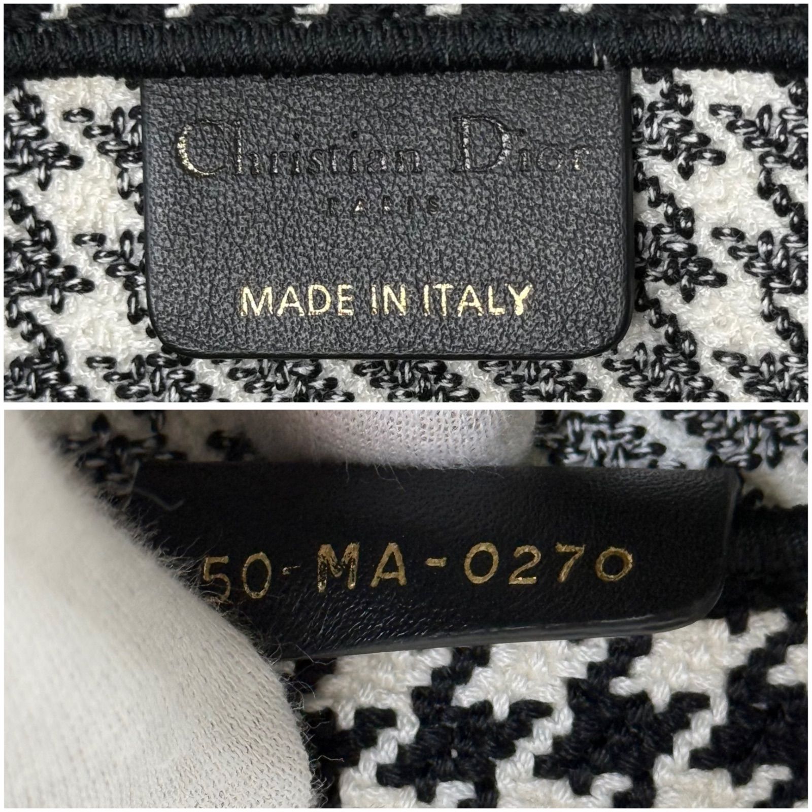 リ*チ様 破格スタート！！クリスチャンディオール　バッグ タグ付き Christian Dior クリスチャンディオール ブックトート ミディアム 千鳥