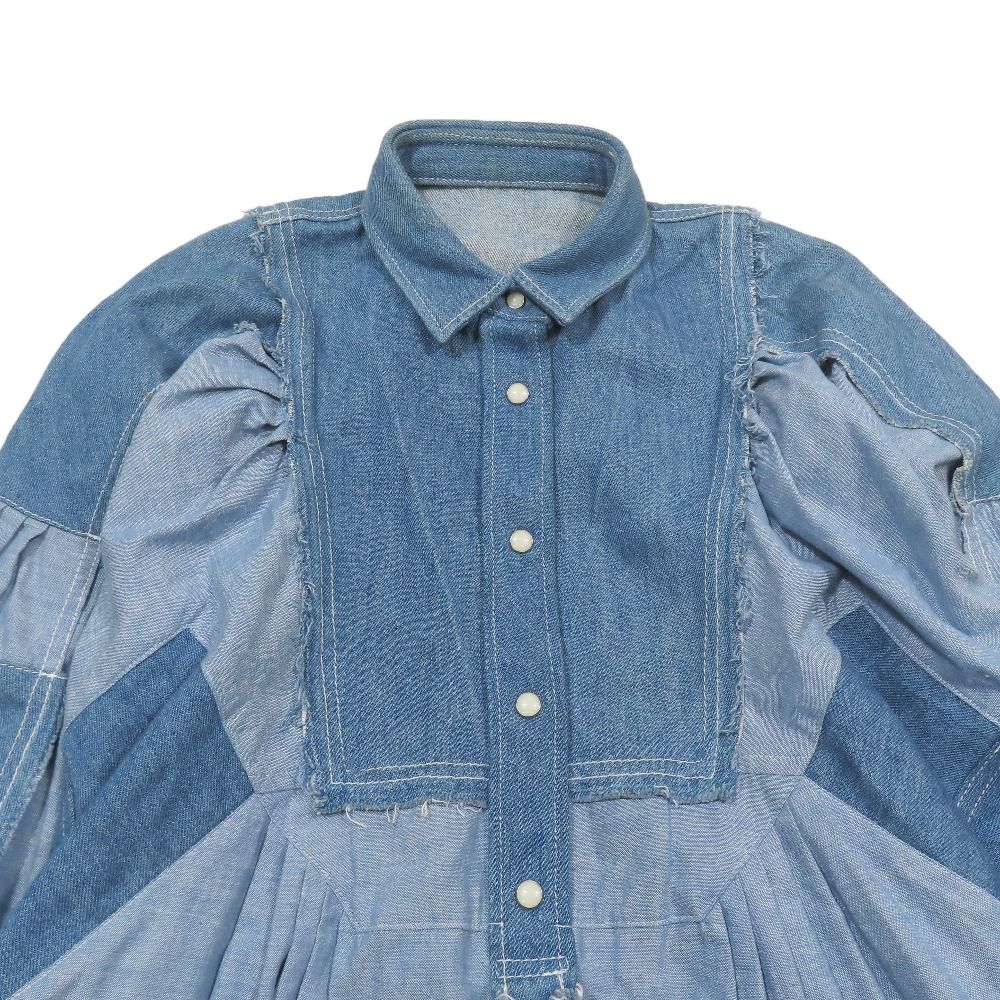 Sacai サカイ デニムワンピース チュニック 17-02958 長袖 フレア