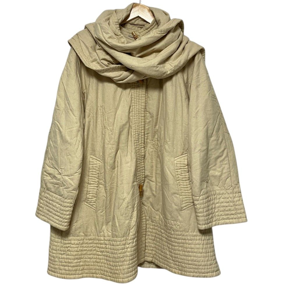 TSUMORI CHISATO ツモリチサト マフラー調デザインシルクコート M ベージュ レディース 古着 中古 USED