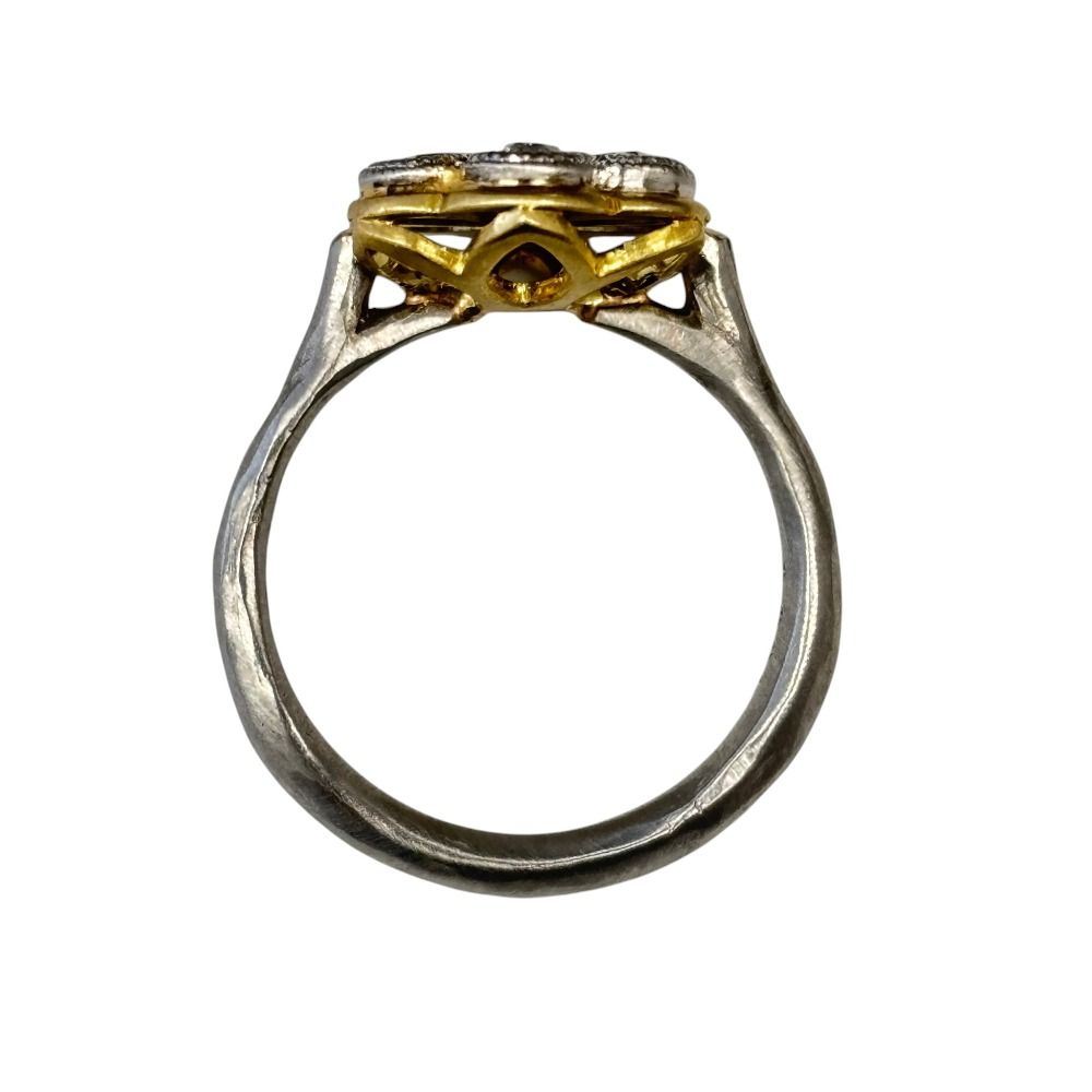 美品 hum ハム PT950 K18 0.385ct フラワーデザイン ダイヤモンド