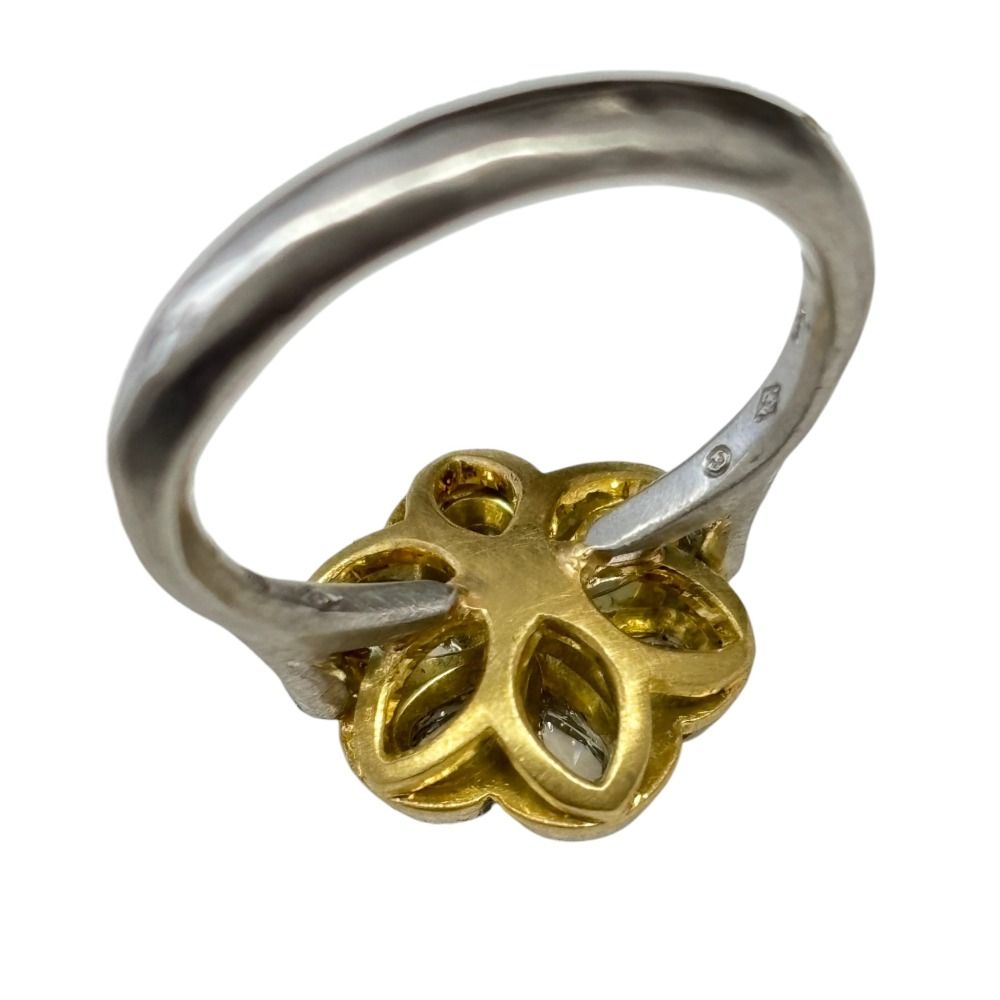 美品 hum ハム PT950 K18 0.385ct フラワーデザイン ダイヤモンド