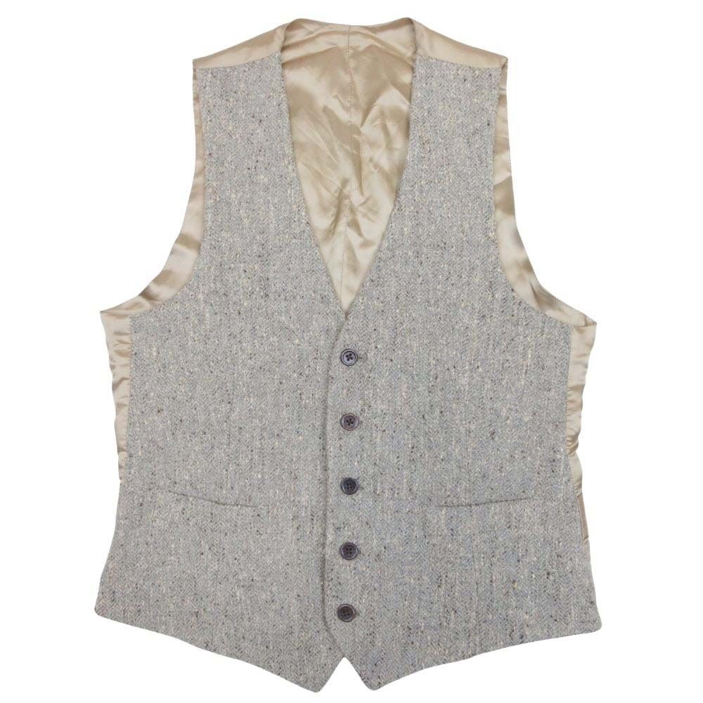 美品 LARDINI ラルディーニ カシミヤ混 ベスト ジレ ウール サテン イタリア製 AT77003 44 ベージュ メンズ 古着 中古 USED