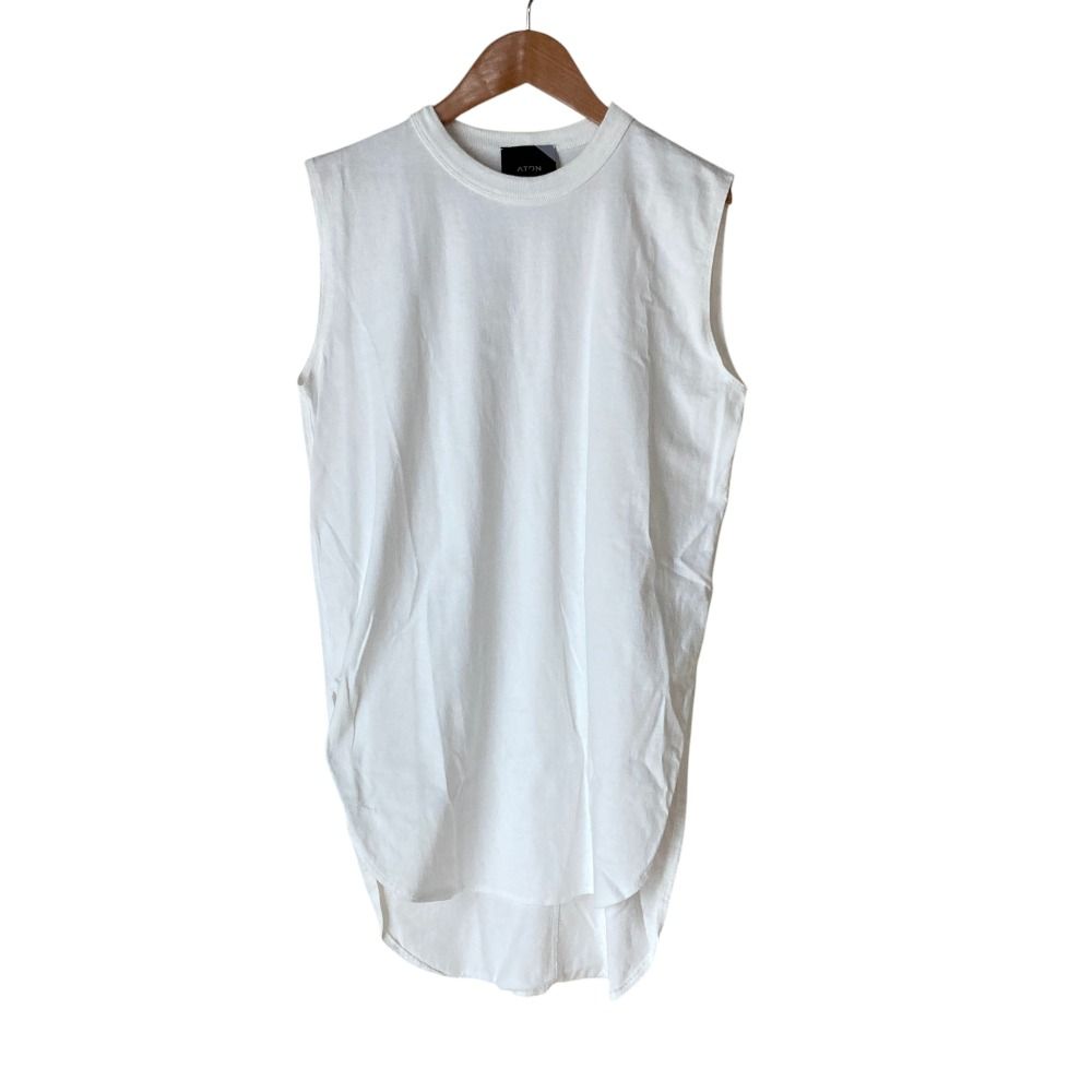 美品 ATON エイトン SUVIN AIR SPINNING ROUND HEM TANK TOP タンク