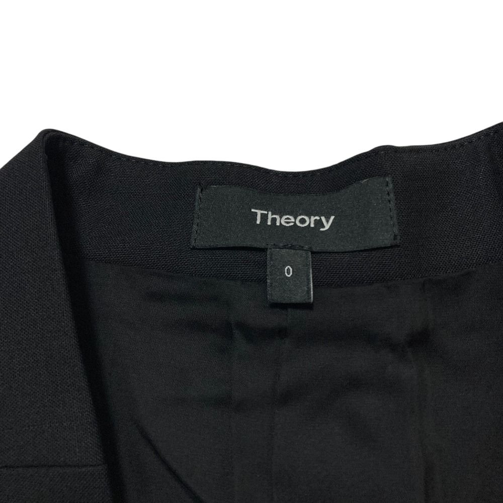 【美品】Theory ストレッチパンツ/ジャケット セットアップ 黒 美品 Theory セオリー 定番 TAILOR ストレッチ ノーカラージャケット
