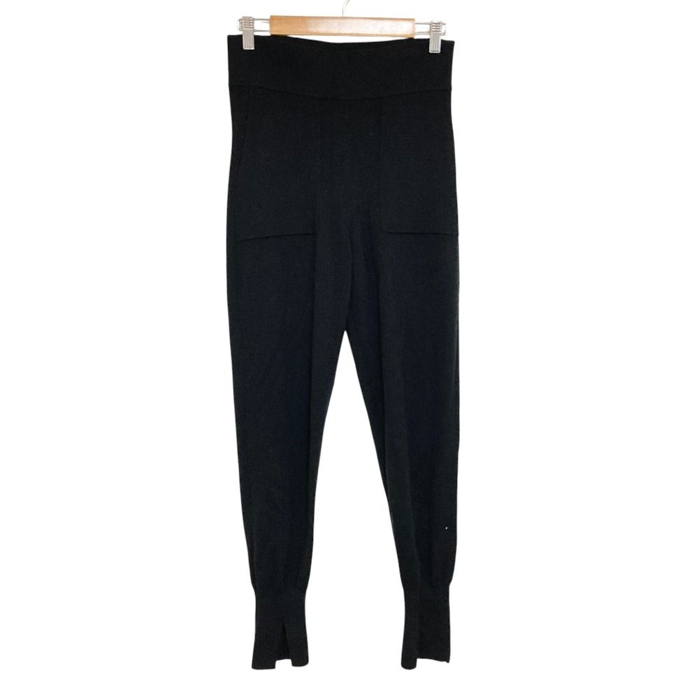美品 conte コンテ CON RIB KNIT PANTS ウール ニットパンツ ブラック レディース 古着 中古 USED