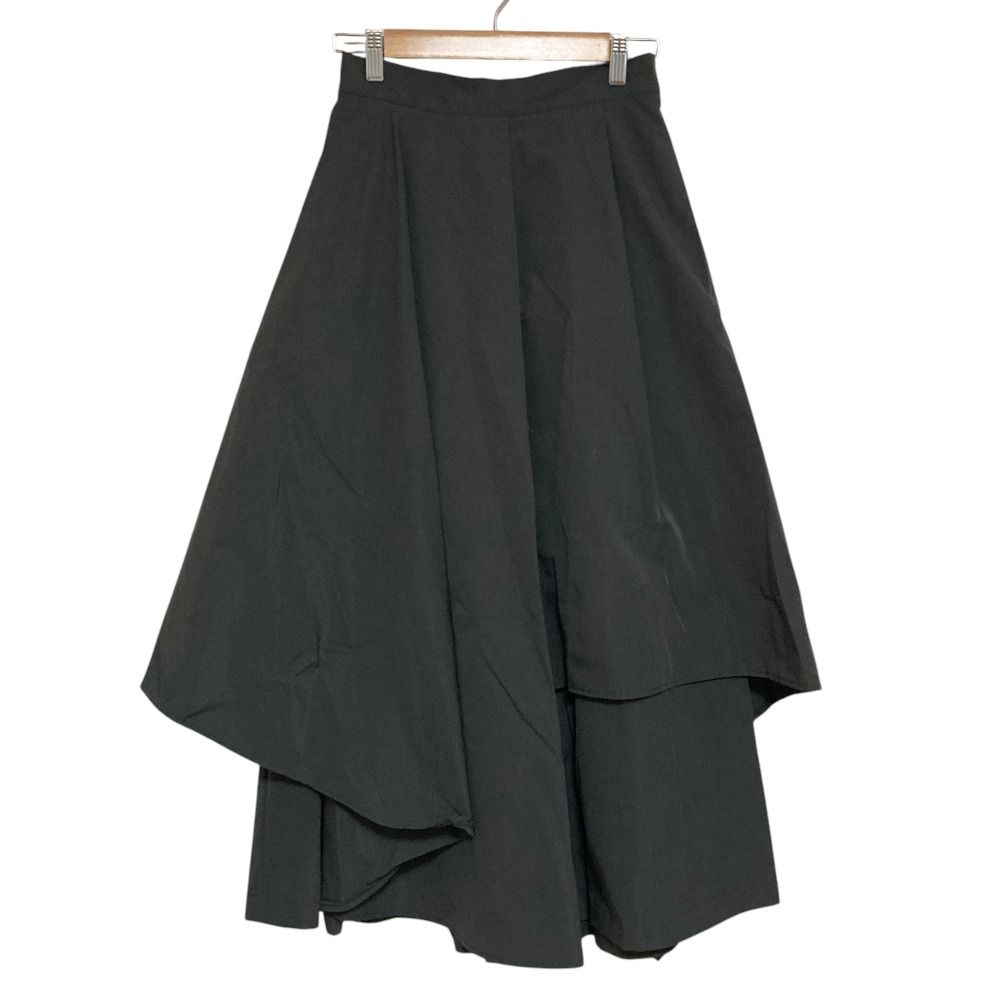 美品 UN3D. アンスリード ASYMME LAYERED PT アシンメトリー レイヤードパンツ 529900700101 サイズ38 カーキ レディース 古着 中古 USED