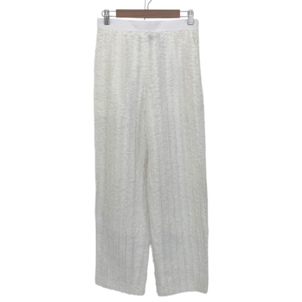 美品 Drawer ドゥロワー M.SUMMER3 フリンジドロストパンツ 38 ホワイト レディース 古着 中古 USED
