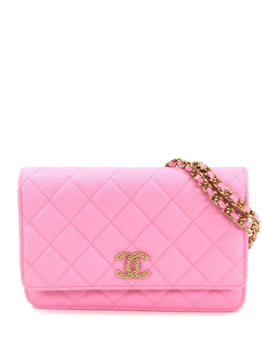 CHANEL シャネル チェーンウォレットマトラッセ ココマーク ピンク