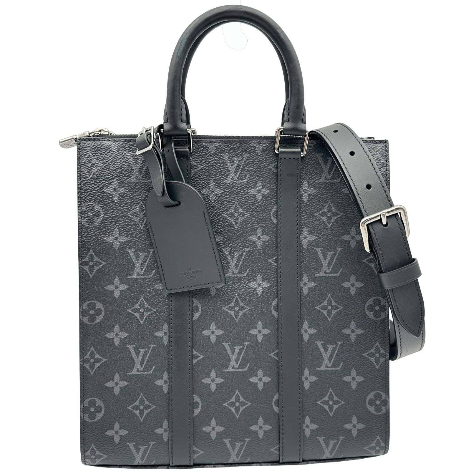 Louis Vuitton ハンドバッグ グレー/ブラック ルイ・ヴィトン LOUIS VUITTON サックプラ・クロス M46456 ブラック