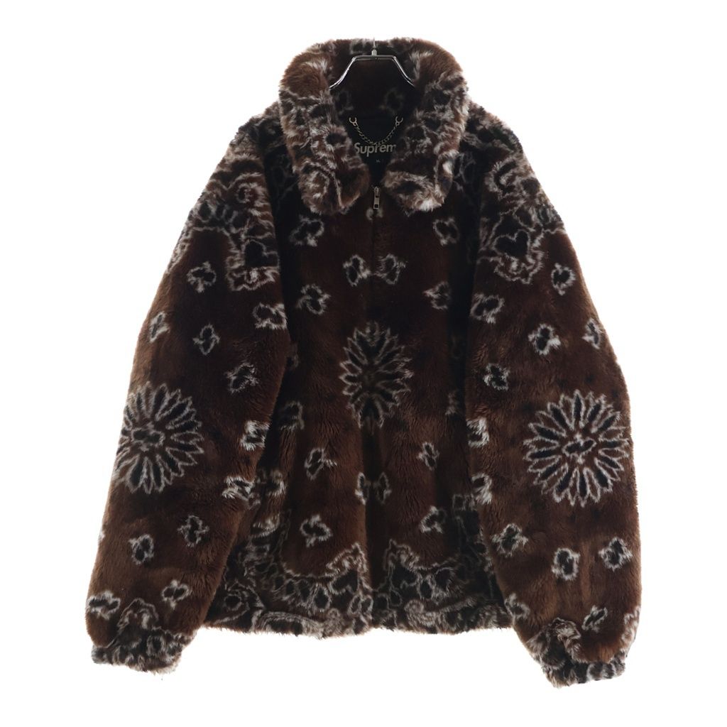 SUPREME (シュプリーム) 21SS Bandana Faux Fur Bomber Jacket 総柄 バンダナ ファー ボンバージャケット ブラウン