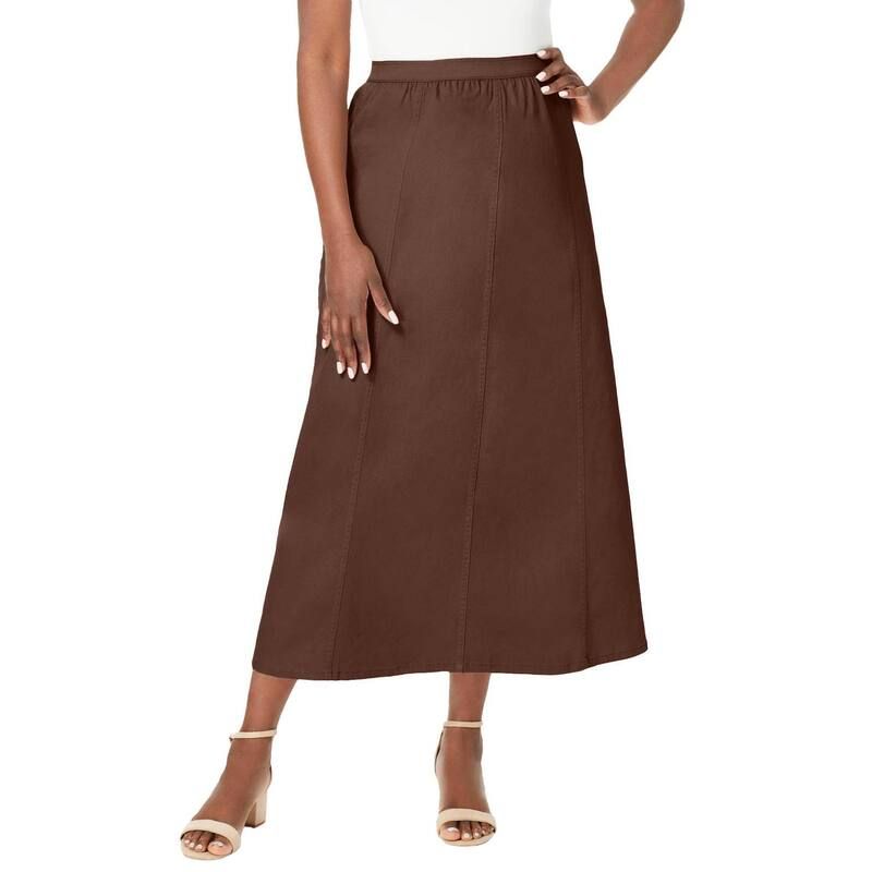 ジェシカロンドン レディース ボトムスカート プラスサイズ デニム Jessica London Womens Plusize Stretch Denim Jegging Skirt Rich Bro