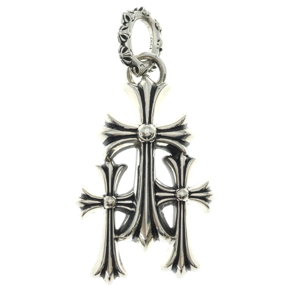 CHROME HEARTS (クロムハーツ) 3 CH CRS LRG トリプルCHクロス ラージ ペンダントトップ シルバー