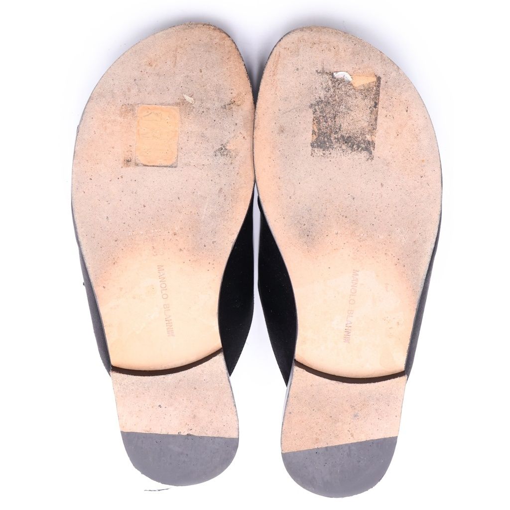 MANOLO BLAHNIK (マノロブラニク) ストラスハンギ ビジュー装飾 サテン