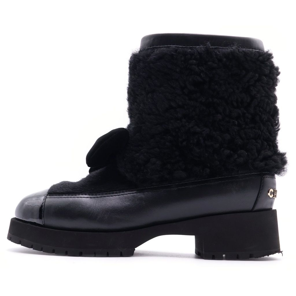 CHANEL (シャネル) 25AW ショート ブーツ シアリング ラムスキン ボア