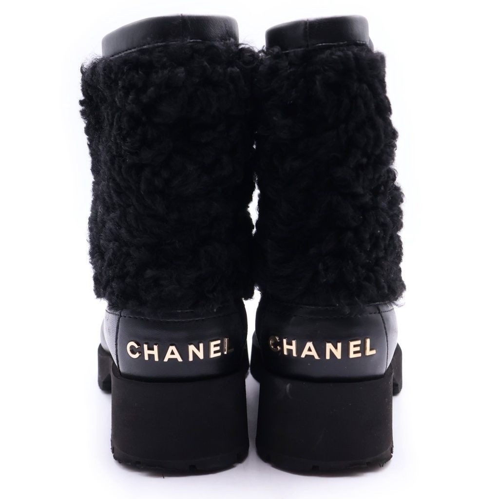 CHANEL (シャネル) 25AW ショート ブーツ シアリング ラムスキン ボア