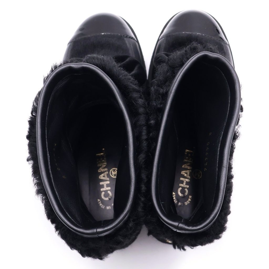 CHANEL (シャネル) 25AW ショート ブーツ シアリング ラムスキン ボア