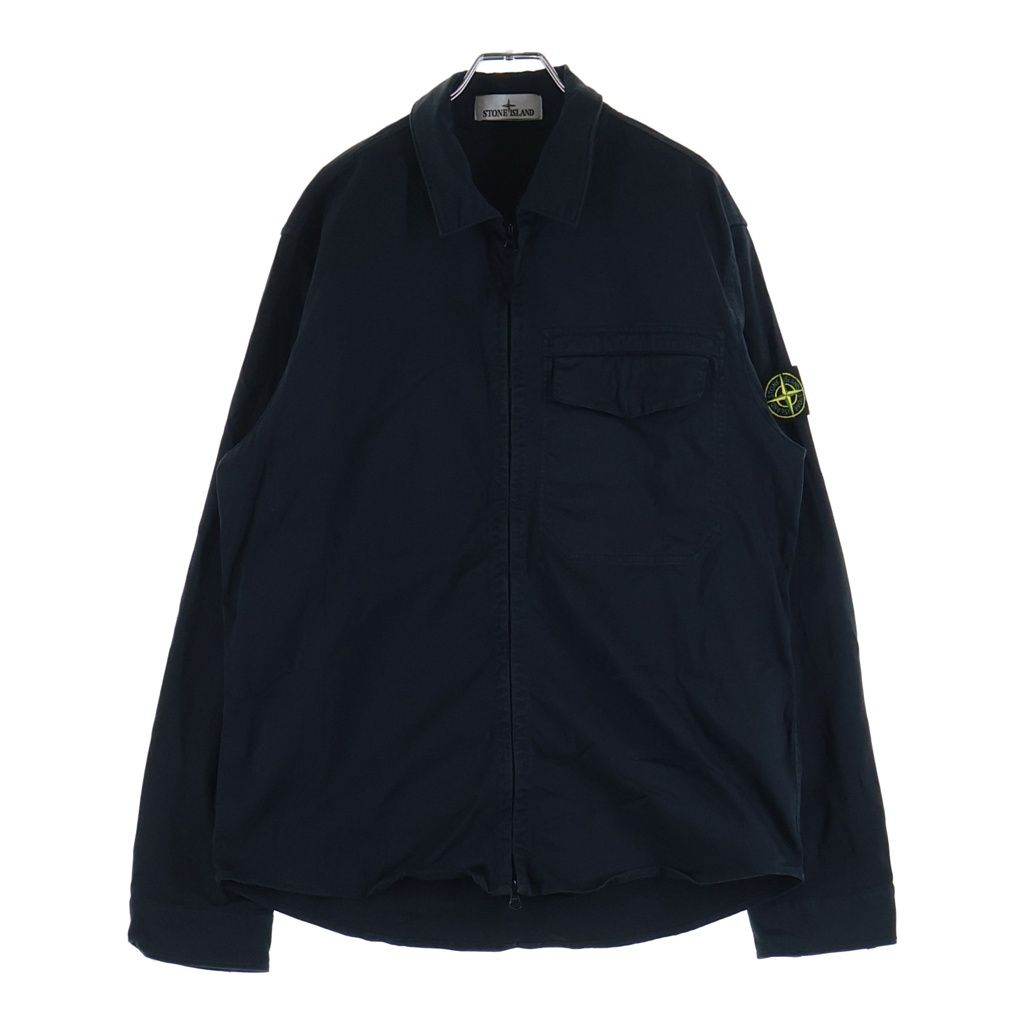 STONE ISLAND (ストーンアイランド) TRETCH ORGANIC COTTON JACKET ロゴワッペン付き ジップアップ オーガニックコットンジャケット ネイビー L1S151200015 S0012