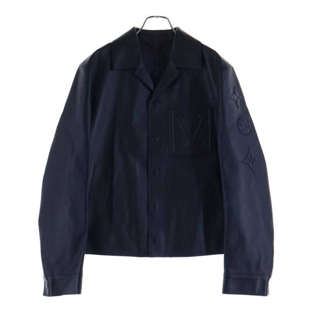 LOUIS VUITTON (ルイヴィトン) 3D ディテール シックレザー ジャケット ネイビー RM242MH TV8 HRL27W