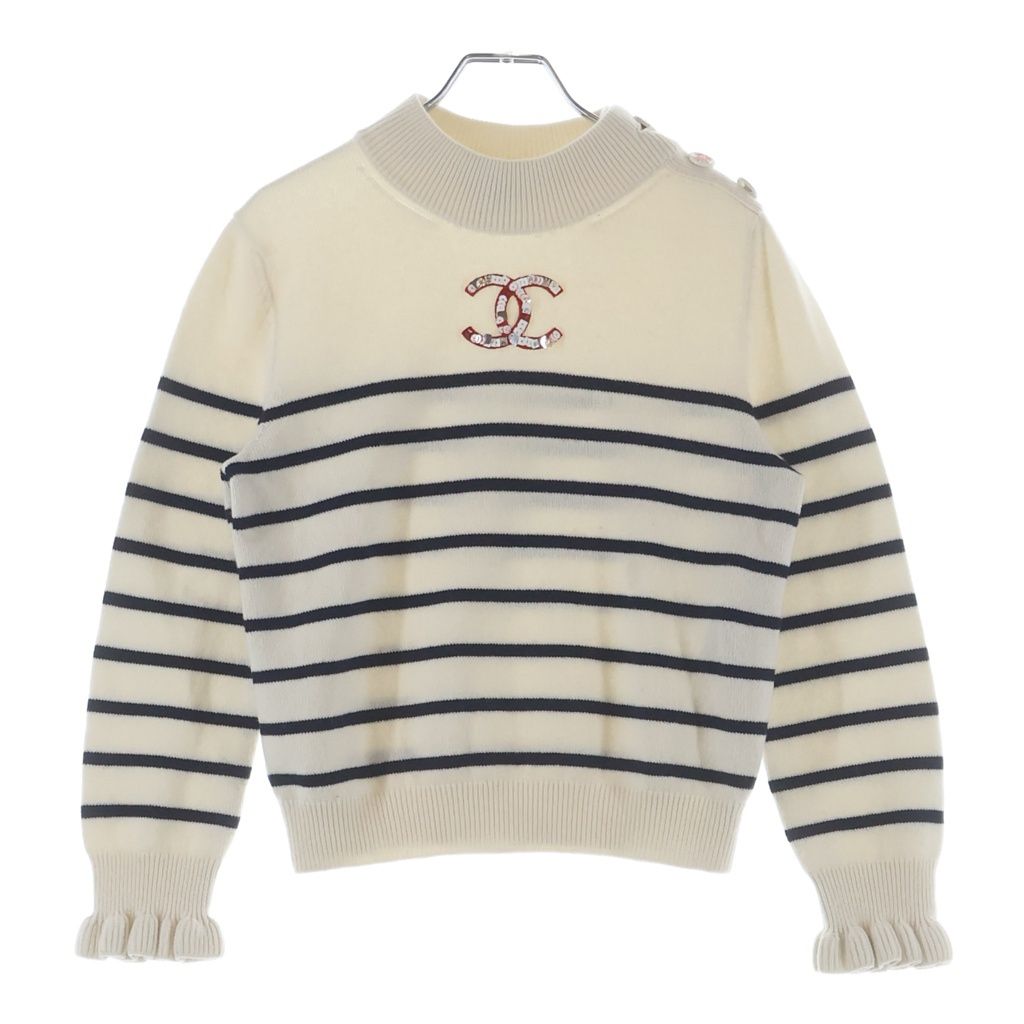 CHANEL (シャネル) 22AW ココマーク ボーダーニット セーター フロント