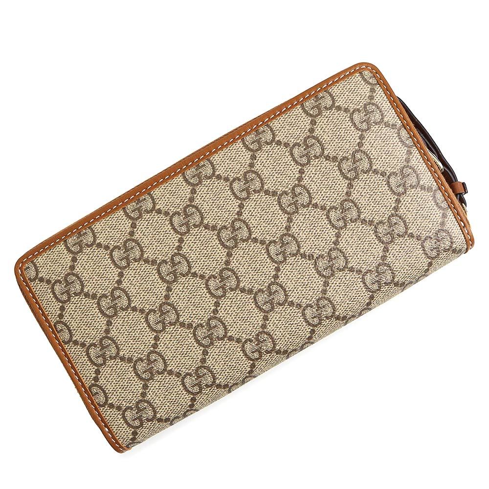 GUCCI GGパターン 長財布 ベージュ/ブラウン グッチ ‎819122 GGエンブレム ジップアラウンドウォレット ソフトGG