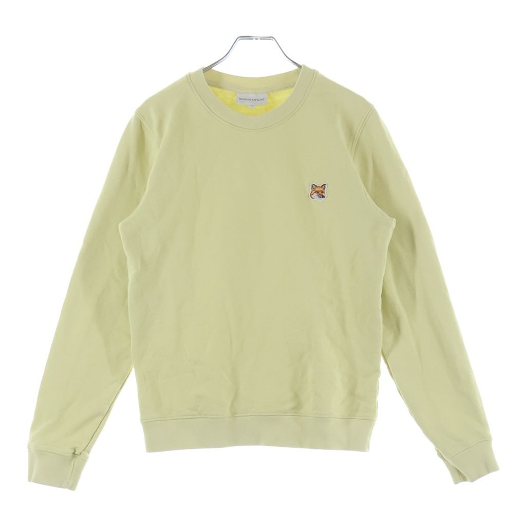 MAISON KITSUNE (メゾンキツネ) FOX HEAD PATCH フォックス ヘッド パッチ クルーネックスウェットトレーナー レディース イエロー LW00302KM0001