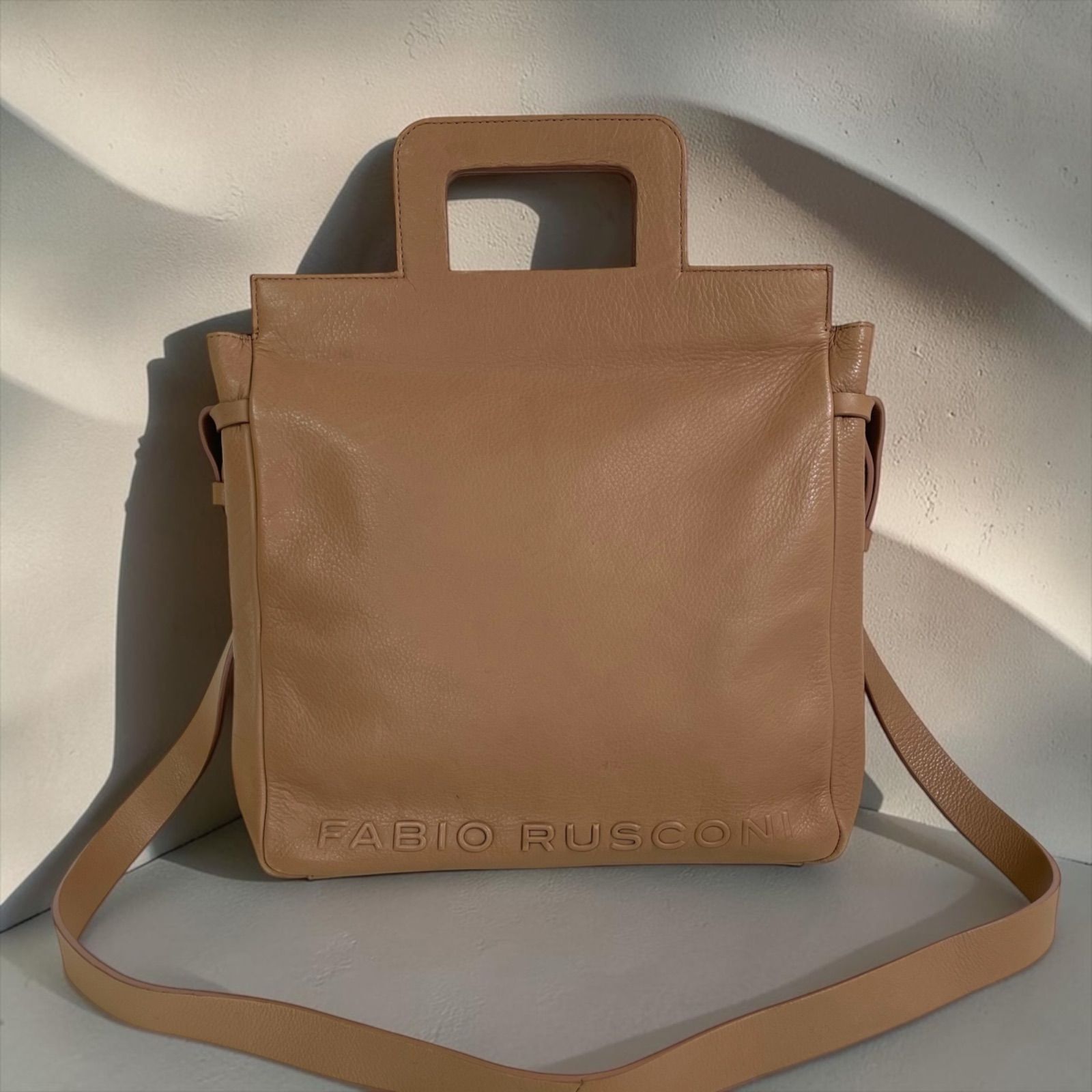 Ryuu様2点売りfabio rusconi24cmメタリックバック FABIO RUSCONI ファビオルスコーニ レザー 2WAY ショルダーバッグ