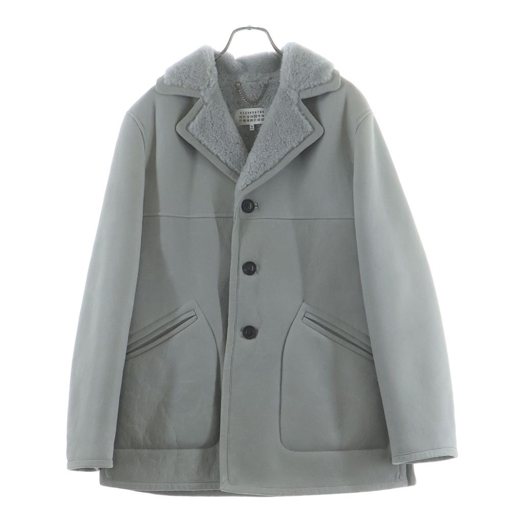 Maison Martin Margiela (メゾンマルタンマルジェラ) SHEARLING JACKET LONG レザームートン シアリングジャケット グレー