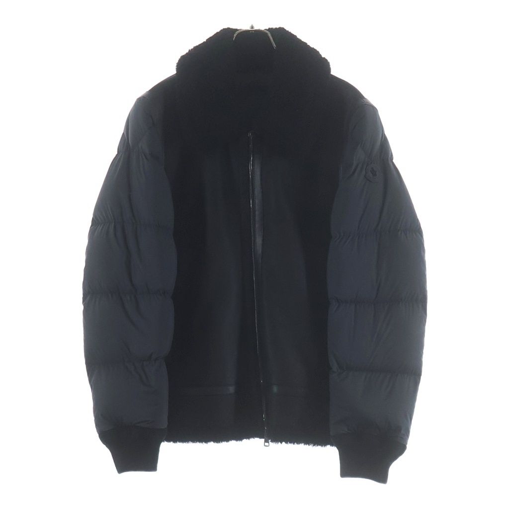MONCLER (モンクレール) GERSダウンジャケット ラムスキン レザー ポリエステル ブラック