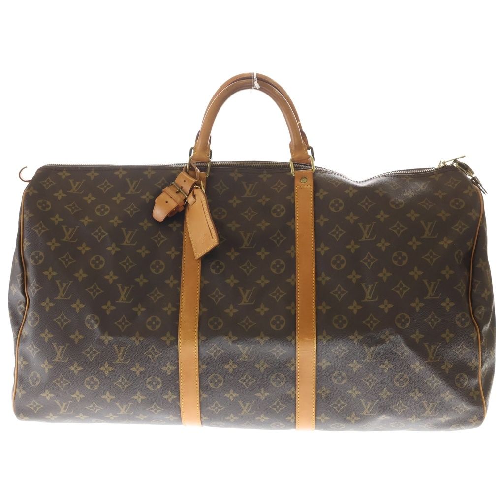 LOUIS VUITTON (ルイヴィトン) モノグラム キーポル・バンドリエール60 トラベルバッグ ボストンバッグ ハンドバッグ ブラウン レザー×PVC M41412 ゴールド金具