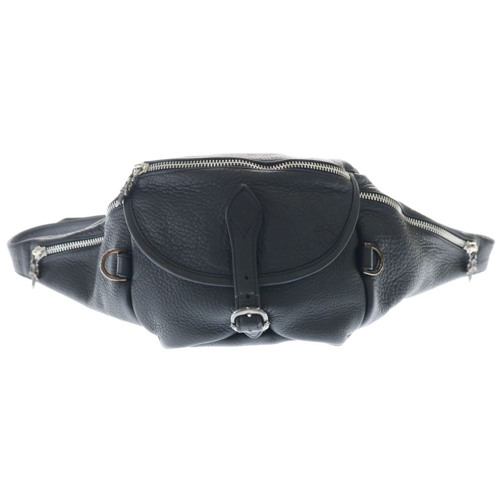 CHROME HEARTS (クロムハーツ) #1 SNAT PACK スナットパック ダガージップ ガンスリンガーベルト レザーウエストバッグ ブラック BCA378