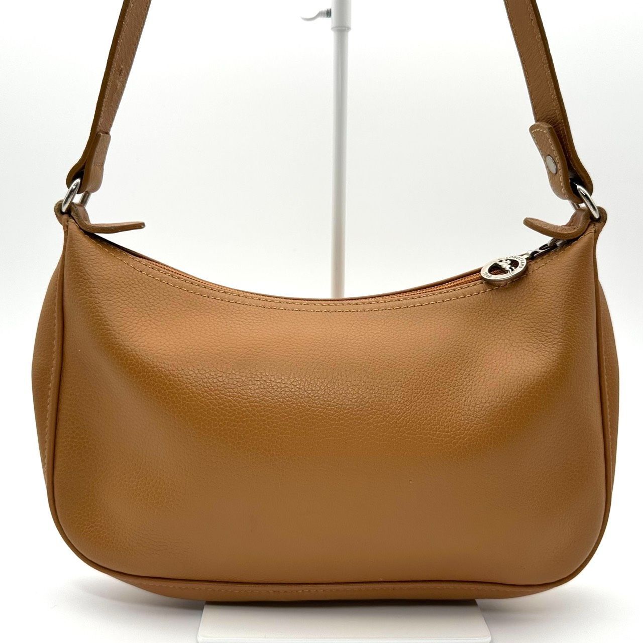 B5617】 Longchamp ロンシャン ショルダーバッグ レザー シボ革 