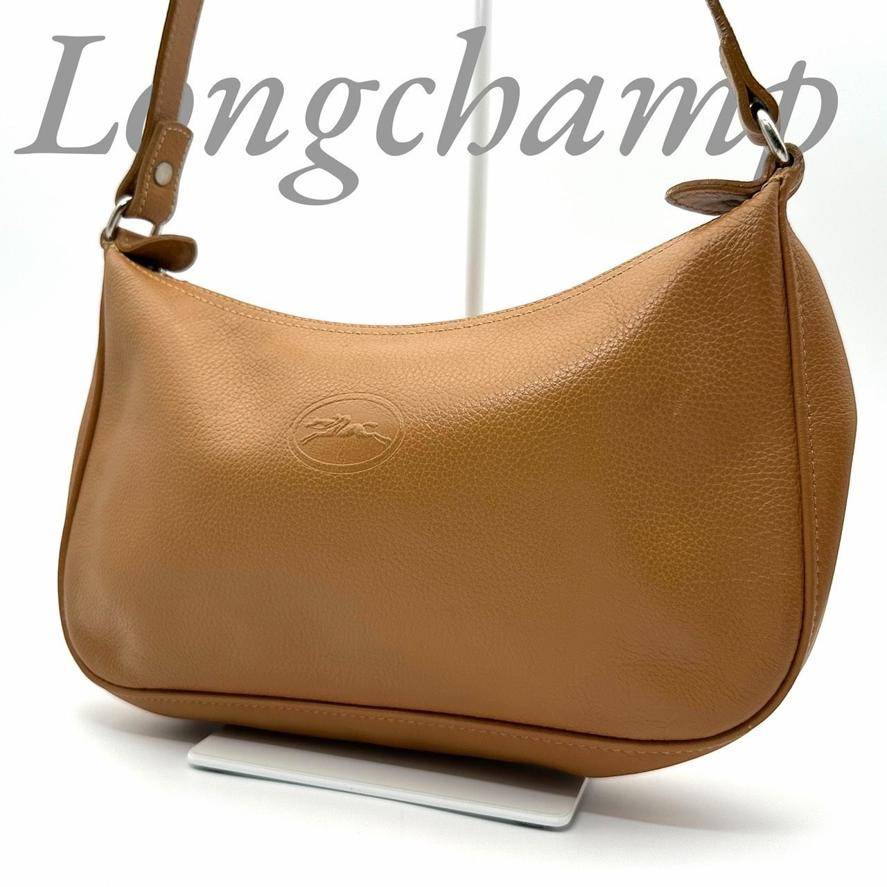 B5617】 Longchamp ロンシャン ショルダーバッグ レザー シボ革