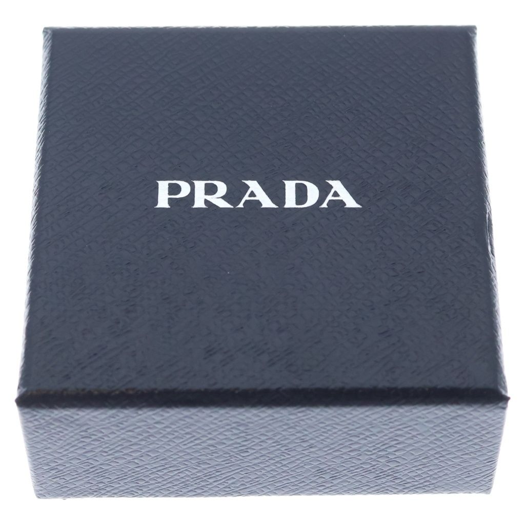 PRADA (プラダ) トライアングルロゴ メタルキーリング バッグチャーム