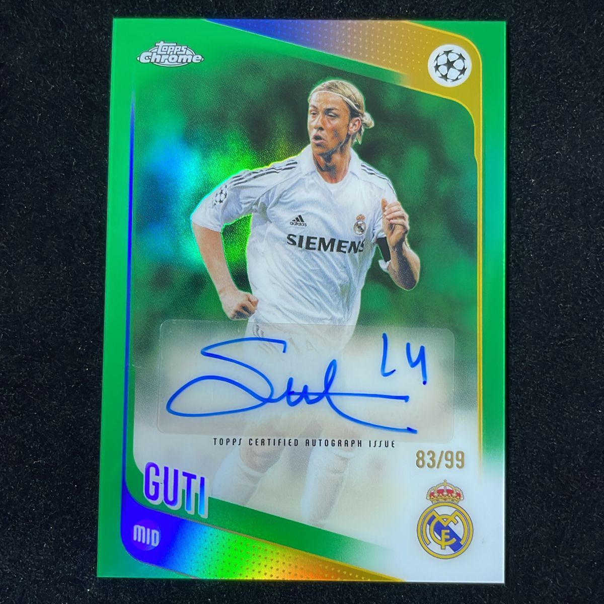 Guti グティ Topps Chrome UCC 2025-26 /99 Green Refractor Auto サイン 直筆 Real Madrid