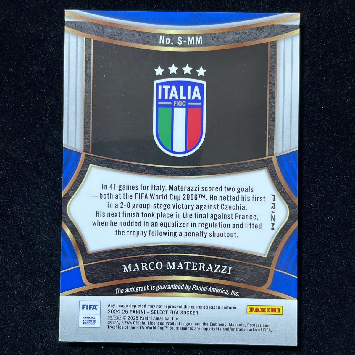 Marco Materazzi マルコ・マテラッツィ Panini Select FIFA 2024-25
