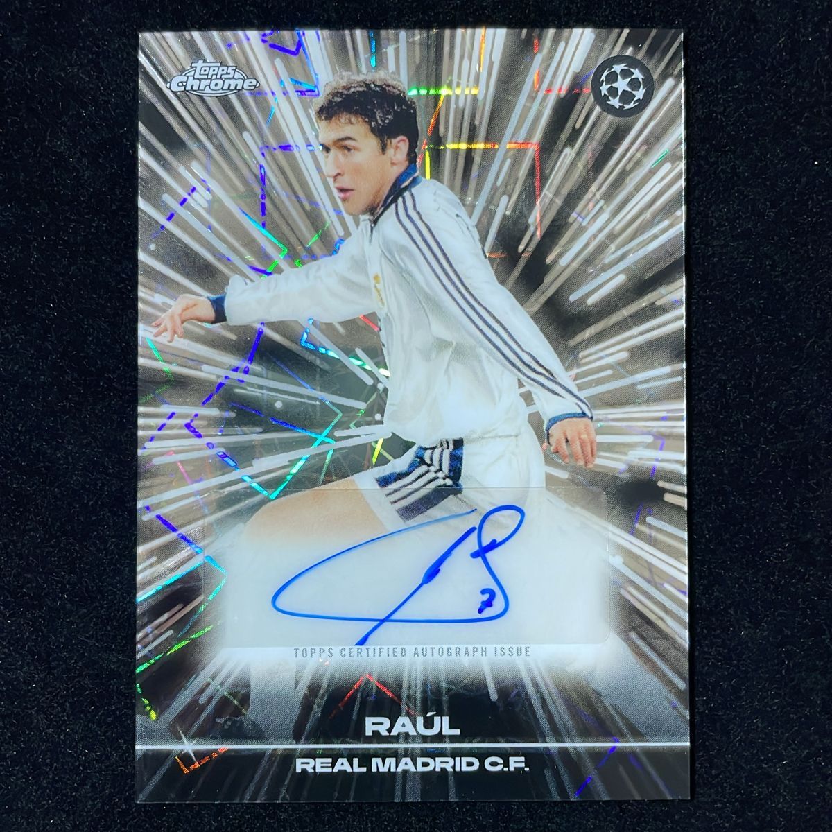 Raul ラウル・ゴンサレス Topps Chrome UCC Black Lazer 2025-26 Auto サイン 直筆 Real Madrid