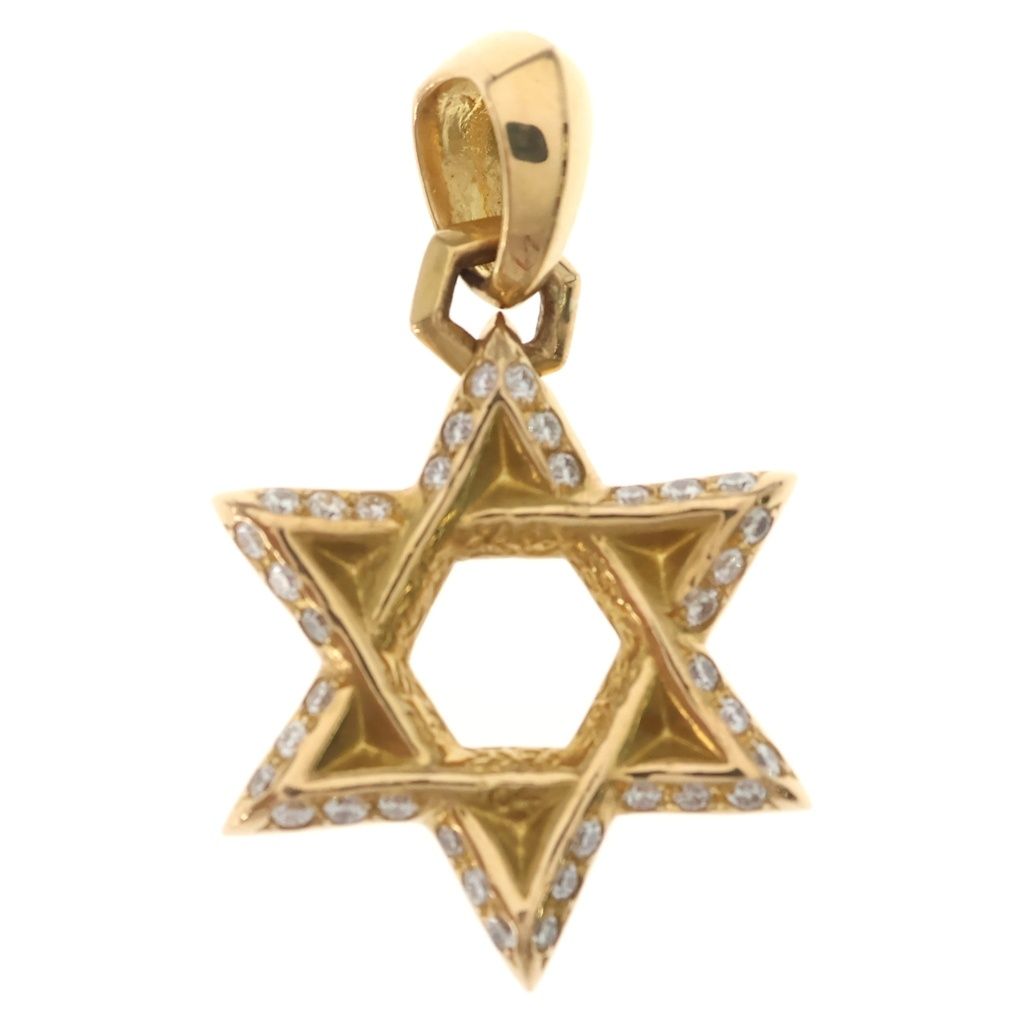 CHROME HEARTS (クロムハーツ) 22K STAR OF DAVID PENDANT P D スターオブダビデ パヴェダイヤモンド ペンダントトップ ゴールド