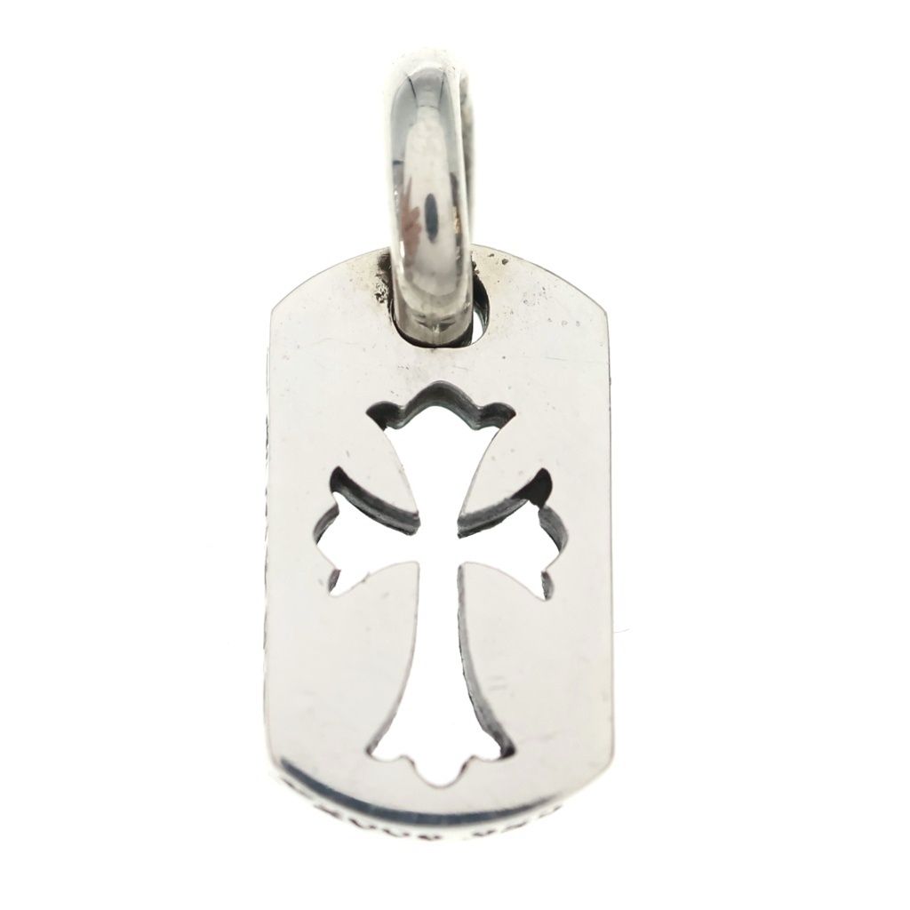 CHROME HEARTS (クロムハーツ) DT TNY CO CRS タイニーカットアウトクロスドッグタグ チャーム ペンダントトップ シルバー BCA252