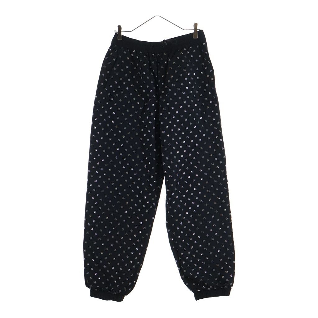 ALEXANDER WANG (アレキサンダーワン) Crystal Jogger Pants ラインストーン装飾 ナイロンパンツ ブラック 1WC2234580