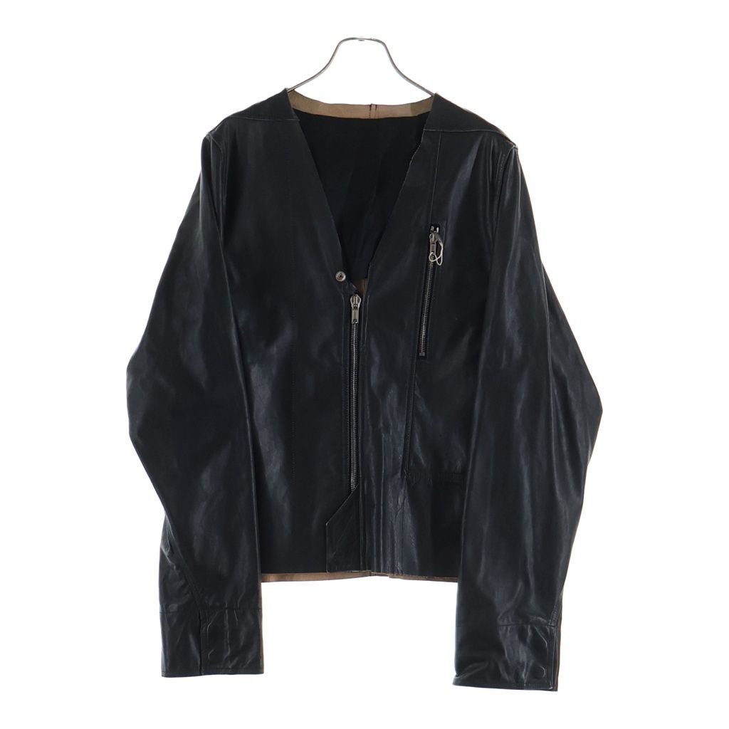 Rick Owens (リックオウエンス) V Safety Jacket セーフティ カーフレザージャケット ブラック RU01E5775 LTP