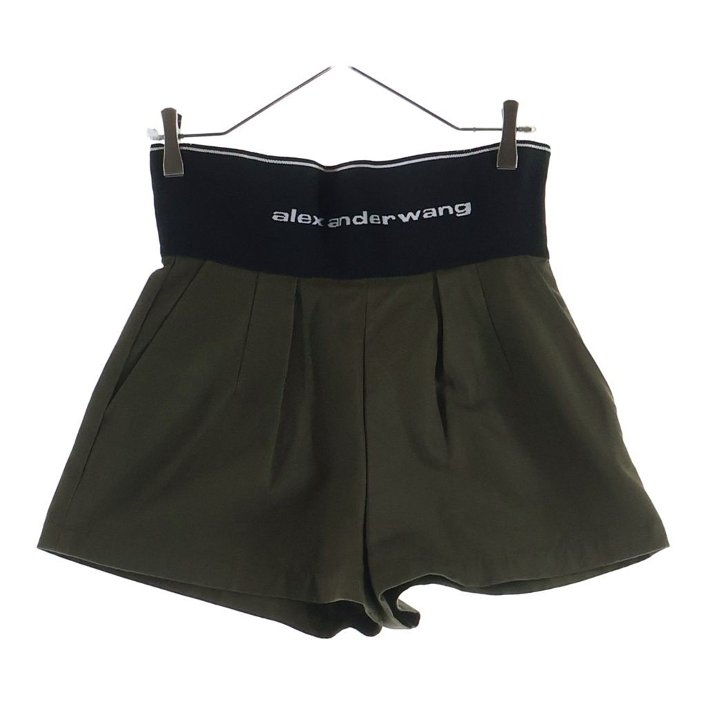 ALEXANDER WANG (アレキサンダーワン) Safari Shorts ウエストロゴ ショーツ ハーフパンツ カーキ レディース 1WC1224450