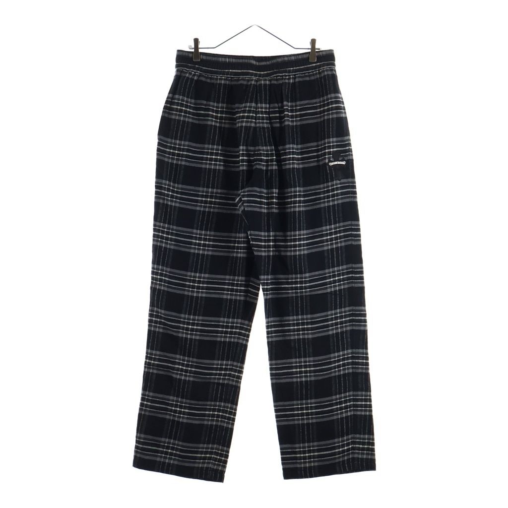 CHROME HEARTS (クロムハーツ) 1 Cross Leather Patch After School Flannel Check Pants レザーパッチ クロスパッチ チェック柄