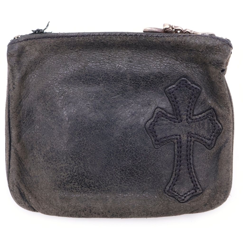 CHROME HEARTS (クロムハーツ) ZPR CHNG PURSE クロスパッチ チェンジパース レザー コインケース ブラック