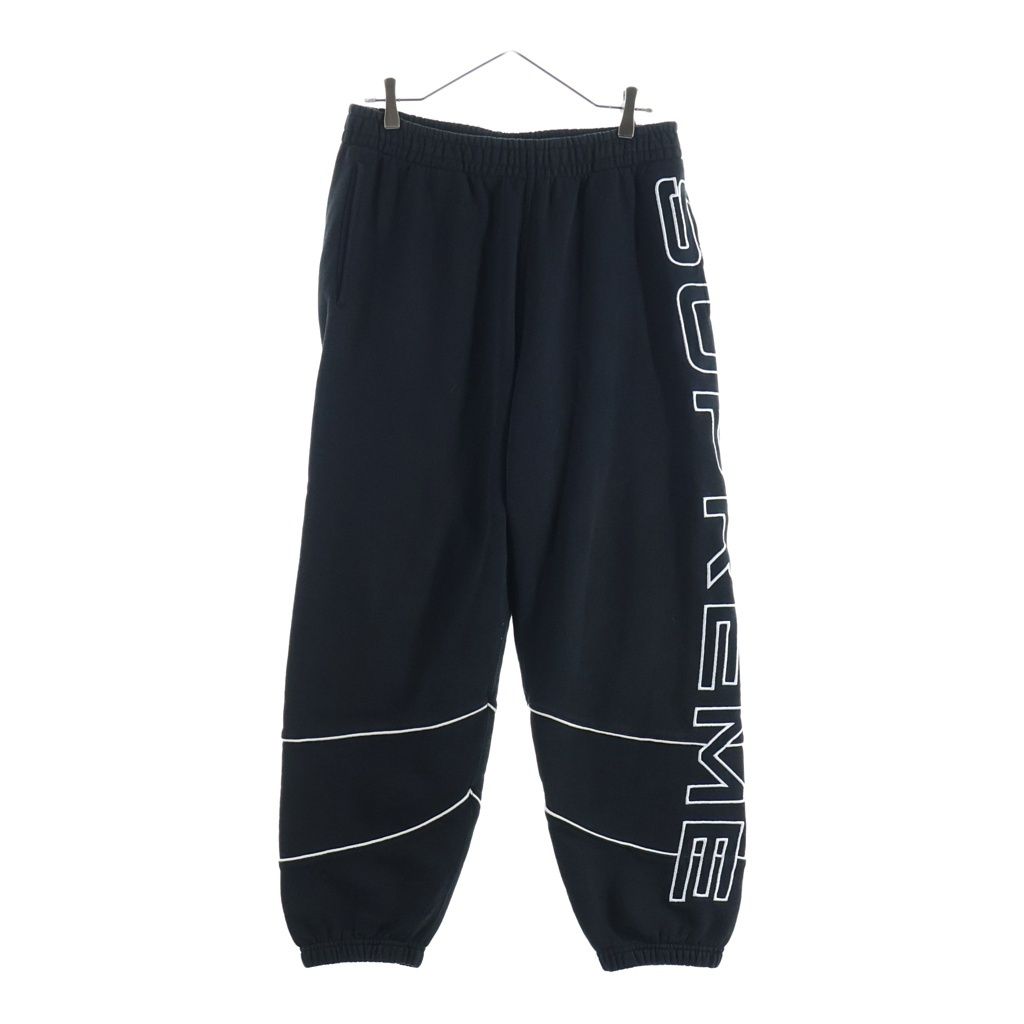 SUPREME (シュプリーム) 25SS Paneled Sweatpants エンブロイダリー刺繍 スウェットパンツ ブラック/ホワイト