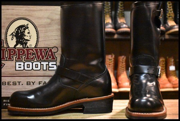 チーボウ 8E 箱付 美品 黒タグ】Chippewa チペワ 99953 エンジニア ブラック